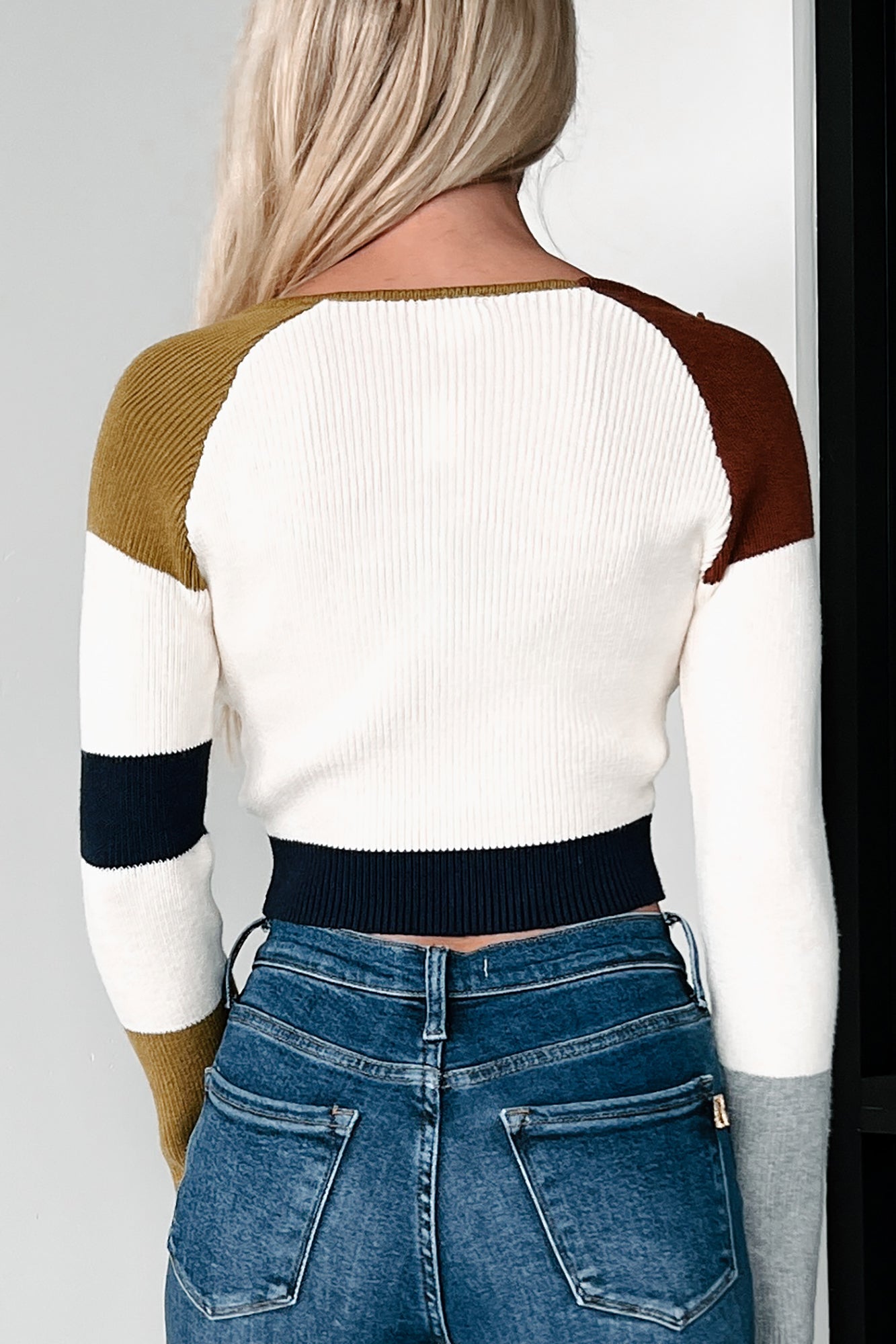 Jazzy Long Sleeve Stripe Knit Top (Cream/Multi) - NanaMacs