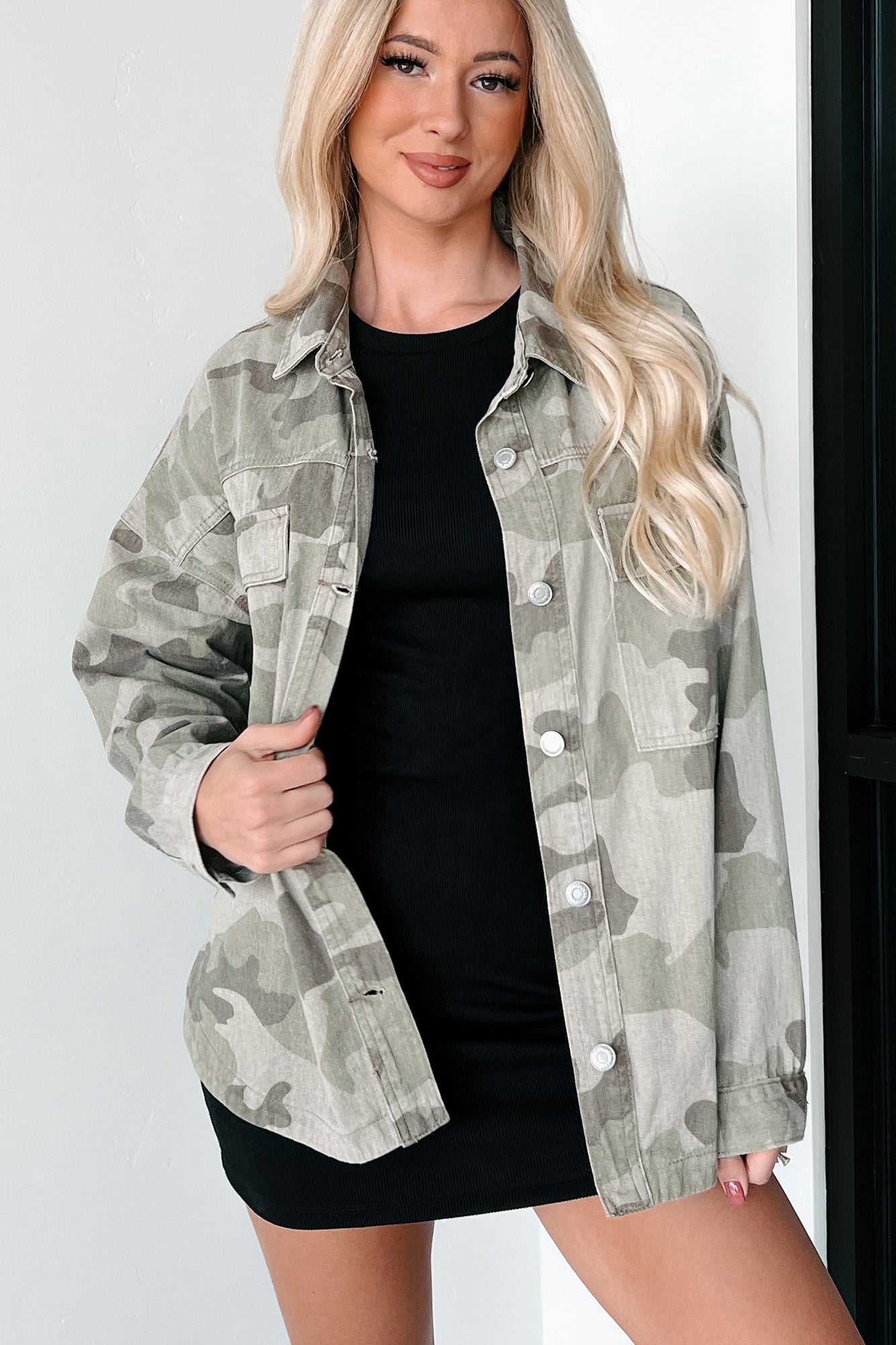 No Surrender Oversized Camo Shacket Camo NanaMacs