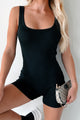 Latte Runs Ribbed Sleeveless Romper (Black) - NanaMacs