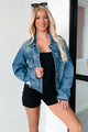 Everywhere I Go Distressed Denim Jacket (Medium Denim) - NanaMacs