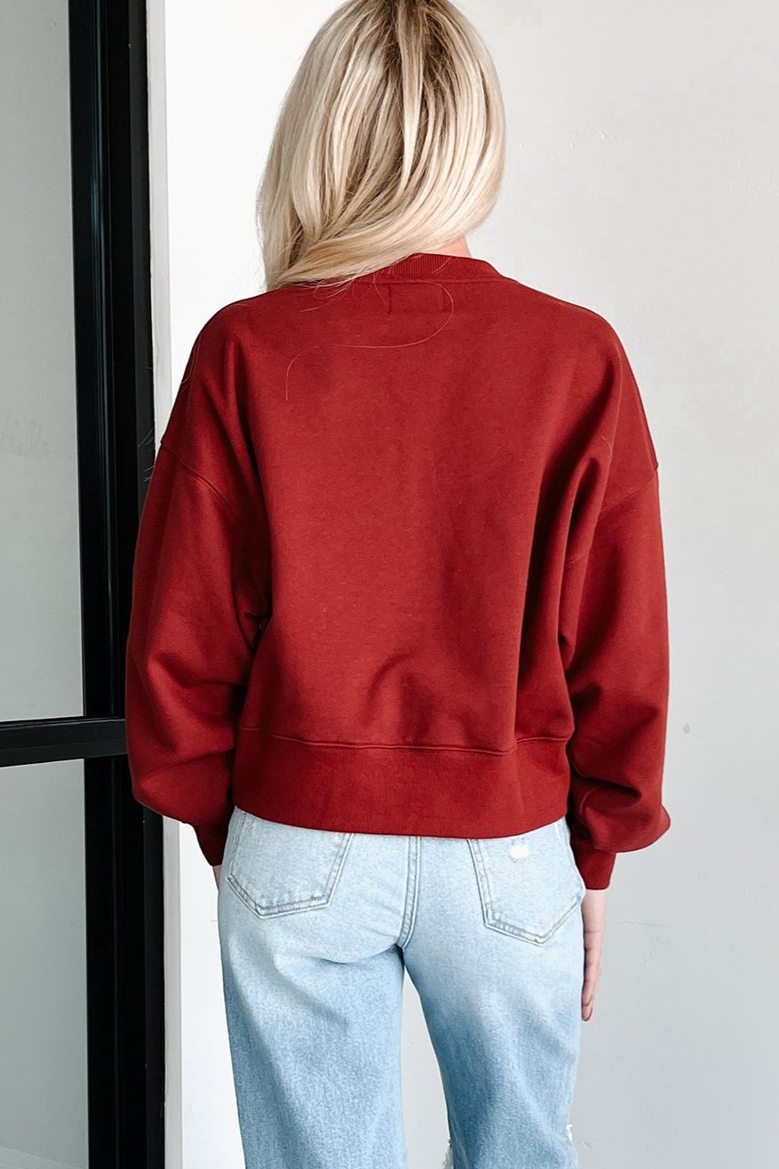 Connected By Heart "Mom" Heart Stitched Sweatshirt (Burgundy) - NanaMacs