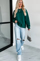 Pressing Pause Oversized Crewneck Sweatshirt (Hunter Green) - NanaMacs