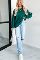 Pressing Pause Oversized Crewneck Sweatshirt (Hunter Green) - NanaMacs