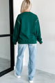 Pressing Pause Oversized Crewneck Sweatshirt (Hunter Green) - NanaMacs