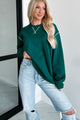 Pressing Pause Oversized Crewneck Sweatshirt (Hunter Green) - NanaMacs