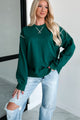 Pressing Pause Oversized Crewneck Sweatshirt (Hunter Green) - NanaMacs