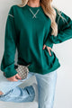 Pressing Pause Oversized Crewneck Sweatshirt (Hunter Green) - NanaMacs