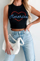 Love My Country Sweater Knit Tank Top (Black) - NanaMacs