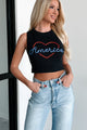 Love My Country Sweater Knit Tank Top (Black) - NanaMacs