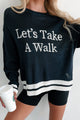 "Let's Take A Walk" Lightweight Knit Sweater (Dark Navy/White) - NanaMacs