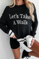 "Let's Take A Walk" Lightweight Knit Sweater (Dark Navy/White) - NanaMacs