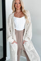 Find Your Purpose Cable Knit Long Cardigan (Natural) - NanaMacs