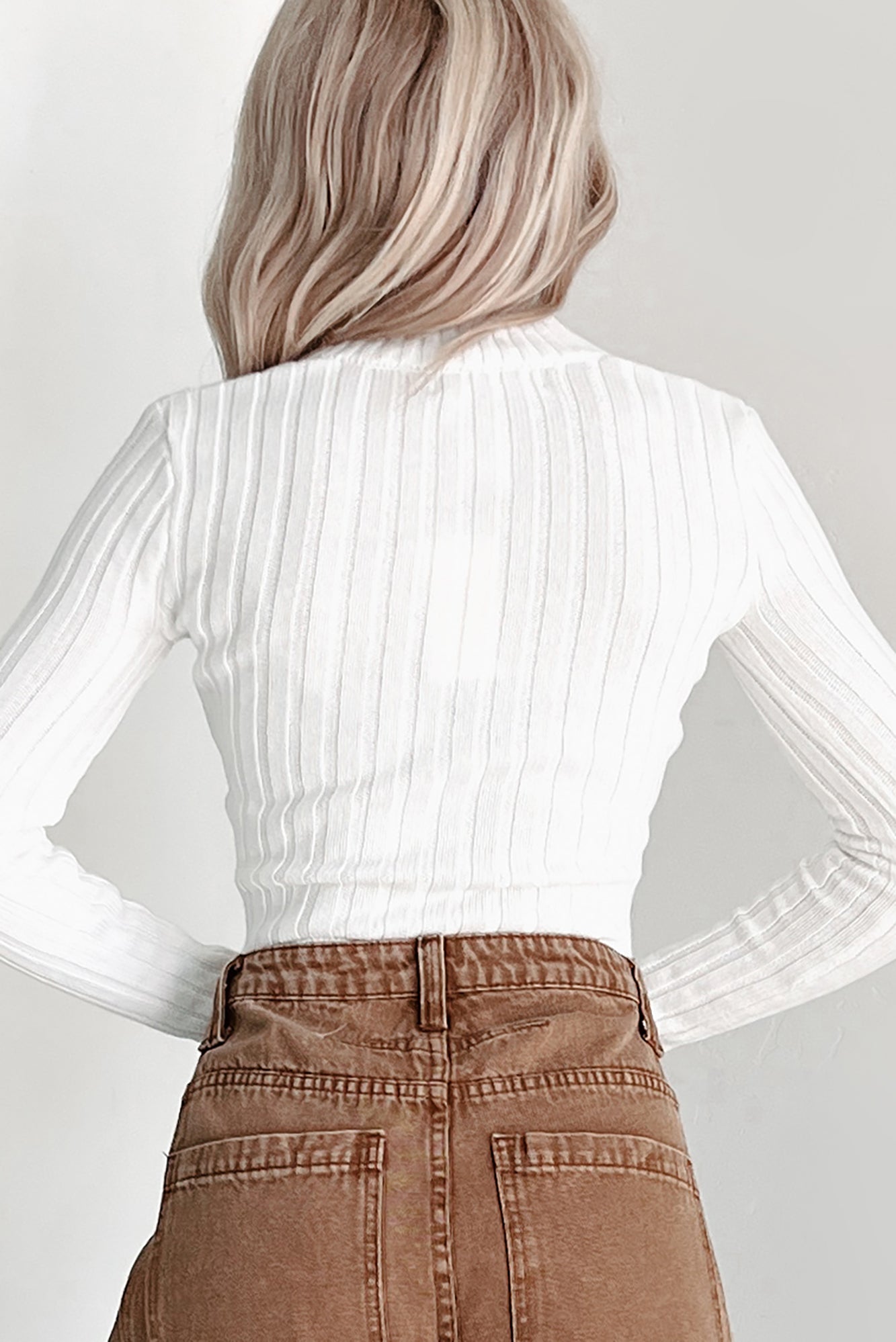 Pursuit Of Fall Zip-Up Sweater Top (Ivory) - NanaMacs