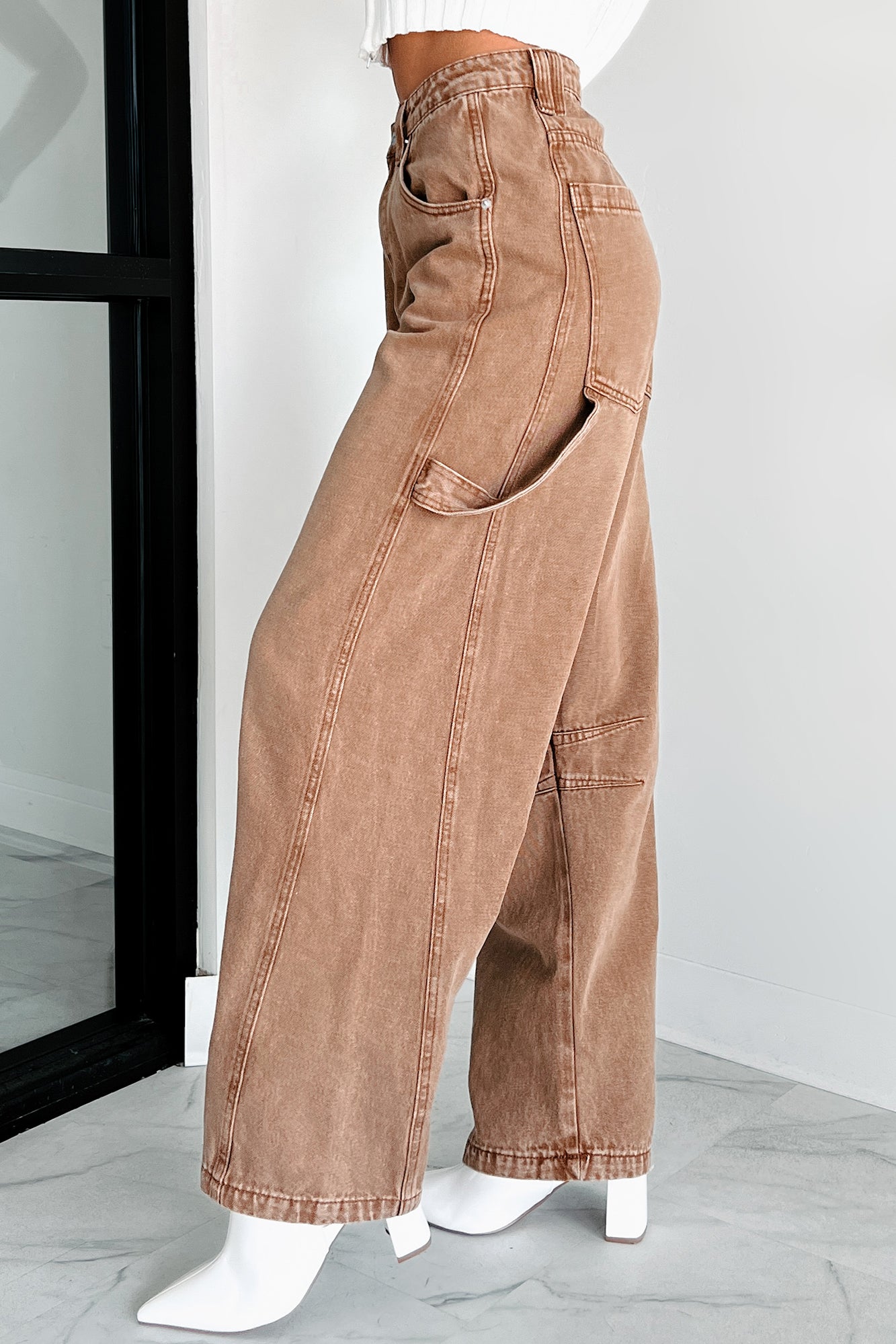 Zander Utility Baggy Jeans (Brown) · NanaMacs