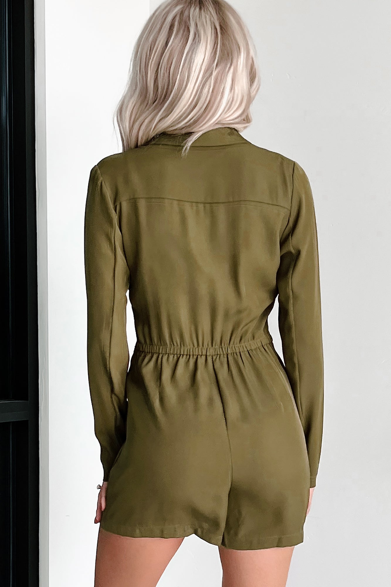 New Career Paths Blazer Romper (Olive) - NanaMacs