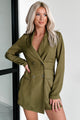 New Career Paths Blazer Romper (Olive) - NanaMacs