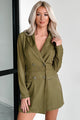 New Career Paths Blazer Romper (Olive) - NanaMacs