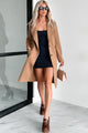 Fashionable For Fall Brushed Fleece Trench Coat (Camel) - NanaMacs