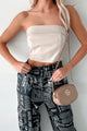 The Exception To Every Rule Faux Leather Strapless Top (Latte) - NanaMacs