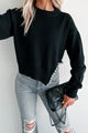 Seeking The Extraordinary Asymmetric Metal Beaded Sweater (Black) - NanaMacs