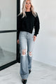 Seeking The Extraordinary Asymmetric Metal Beaded Sweater (Black) - NanaMacs