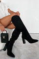 Embracing The Essentials Knee High Faux Suede Boots (Black) - NanaMacs