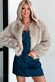 Caviar Wishes Faux Fur Jacket (Taupe) - NanaMacs