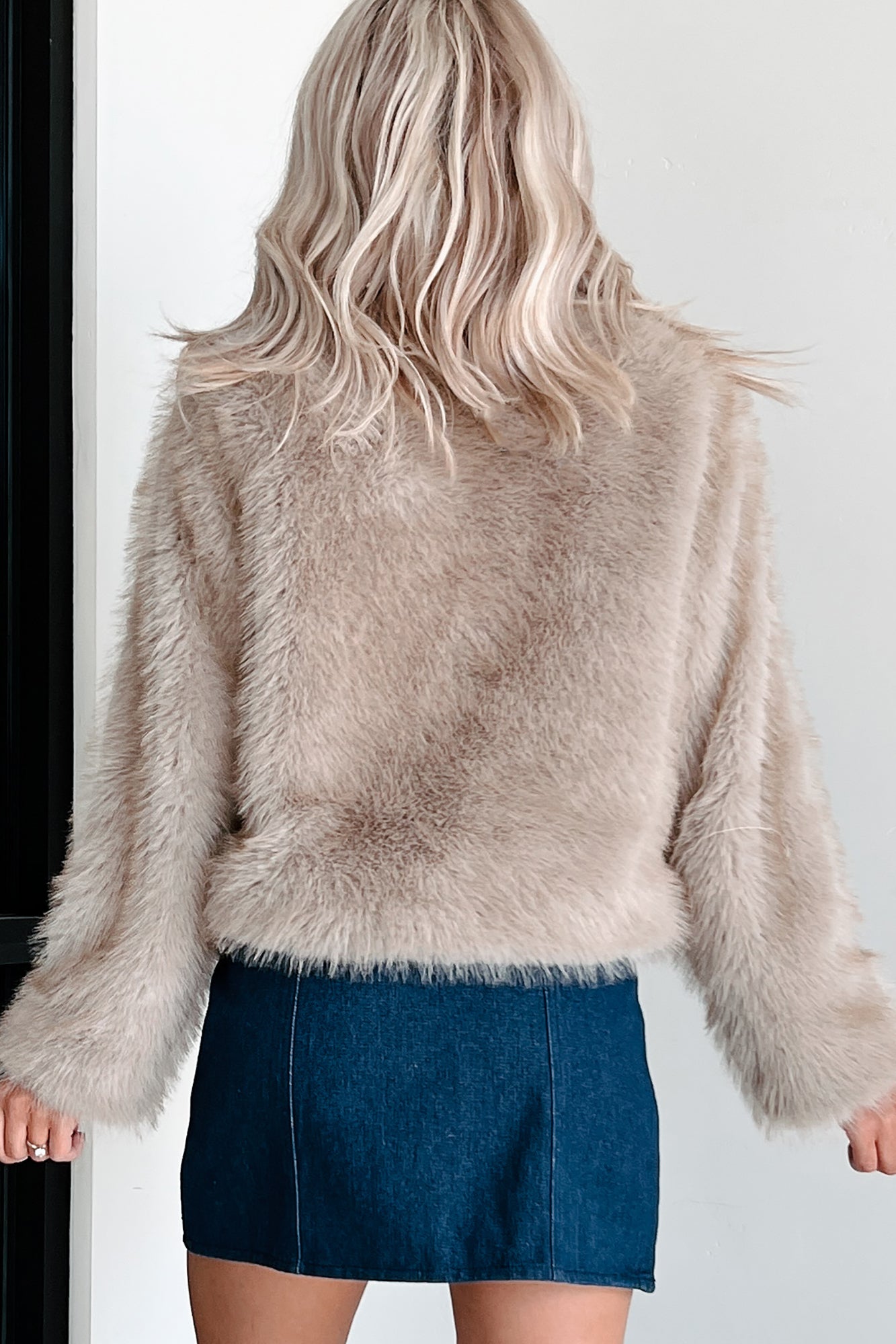 Caviar Wishes Faux Fur Jacket (Taupe) - NanaMacs