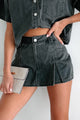 Total Nonsense Pleated Denim Skort (Washed Grey) - NanaMacs