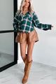 Blanchard Oversized Plaid Pullover Shirt (Green) - NanaMacs