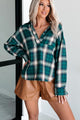 Blanchard Oversized Plaid Pullover Shirt (Green) - NanaMacs