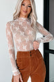 Living For The Likes Lace Long Sleeve Top (Ecru) - NanaMacs