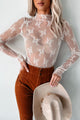 Living For The Likes Lace Long Sleeve Top (Ecru) - NanaMacs