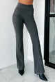 Learning The Ropes Flared Knit Pants (Charcoal Black) - NanaMacs