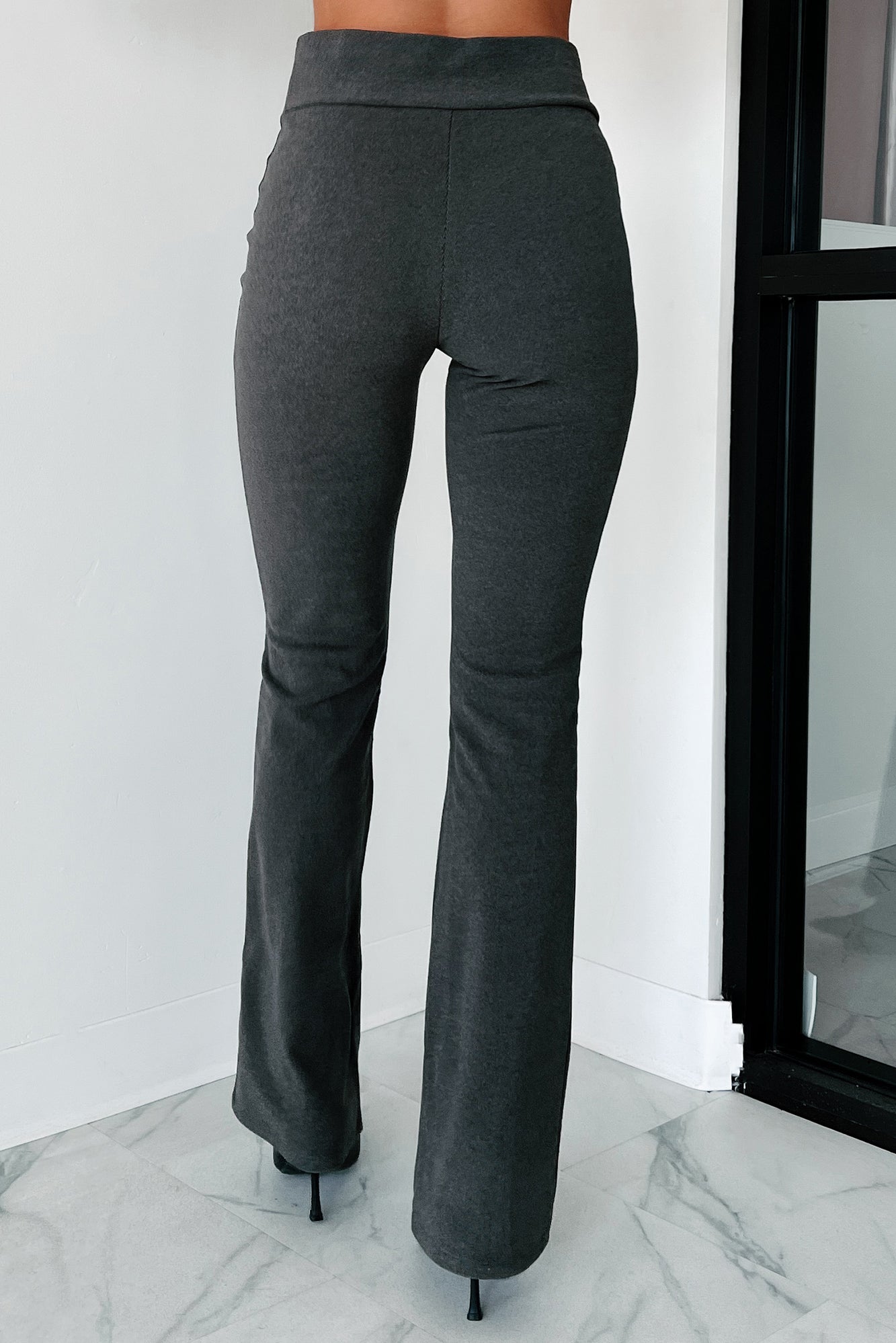 Learning The Ropes Flared Knit Pants (Charcoal Black) - NanaMacs