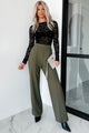 Determined To Succeed High Waist Pants (Olive) - NanaMacs