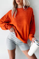 Favored For Fall Oversized Sweater (Coral Orange) - NanaMacs