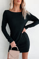 Wanna Be Loved Textured Knit Backless Mini Dress (Black) - NanaMacs