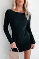 Wanna Be Loved Textured Knit Backless Mini Dress (Black) - NanaMacs