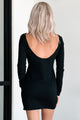 Wanna Be Loved Textured Knit Backless Mini Dress (Black) - NanaMacs