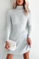 Always On Your Mind Turtleneck Sweater Dress (Gray) - NanaMacs