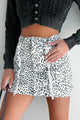 Attitude On Point Leopard Print Denim Skirt (White/Black) - NanaMacs