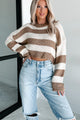 Share Your Story Striped Crop Sweater (Cream/Taupe) - NanaMacs