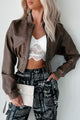 Concentrated Awesomeness Faux Leather Jacket (Brown) - NanaMacs