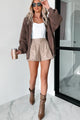 Cozy Callings Oversized Zip-Up Sweater Jacket (Mocha) - NanaMacs