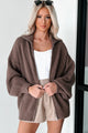 Cozy Callings Oversized Zip-Up Sweater Jacket (Mocha) - NanaMacs