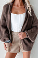 Cozy Callings Oversized Zip-Up Sweater Jacket (Mocha) - NanaMacs