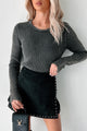 Blurring The Lines Mineral Wash Rib Knit Sweater Top (Black) - NanaMacs