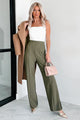 Determined To Succeed High Waist Pants (Olive) - NanaMacs