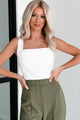 Simplicity Is Bliss Double-Layered Square Neck Tank Top (Off White) - NanaMacs